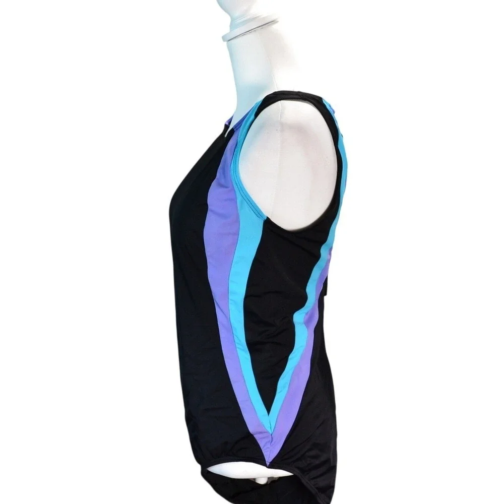 Swimsuits For All‎ One Piece Swimsuit Travel Summer Black Aqua Purple Size 18